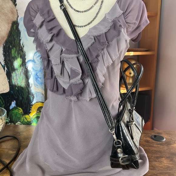 Adorable, Baraschi size 2, purple, elephant gray, ruffled top. - Picture 3 of 10